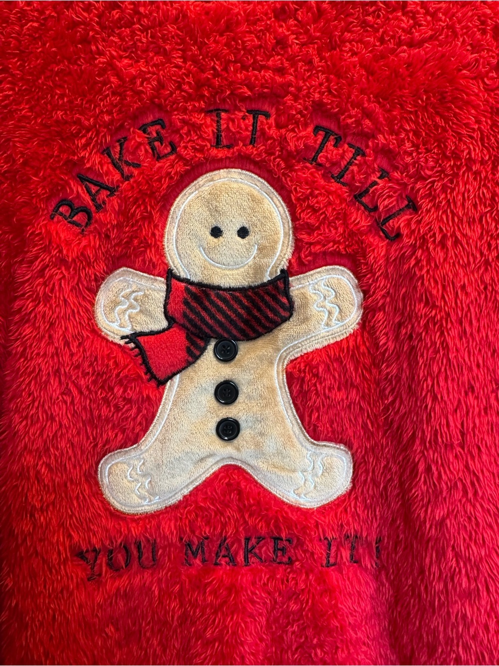 Christmas Sweater with Gingerbread Applique